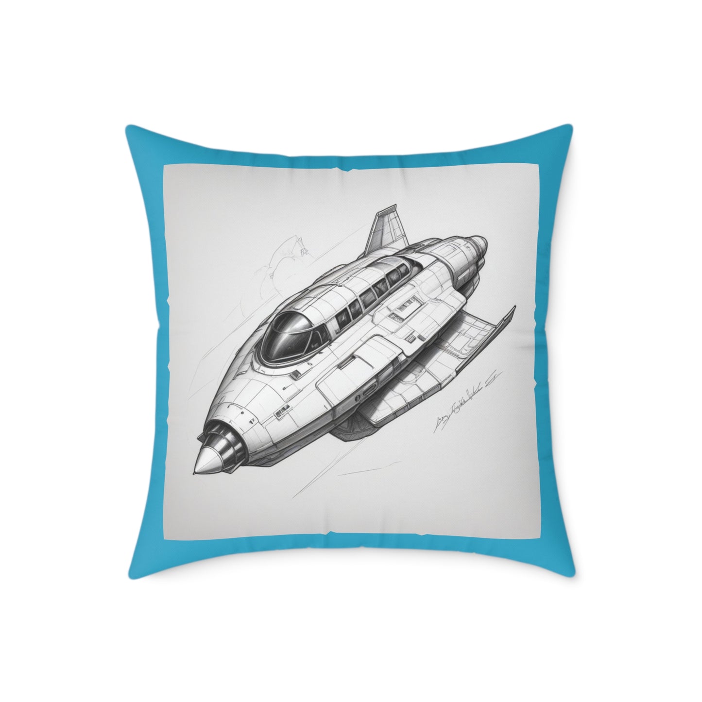 Spacecraft Square Poly Canvas Pillow