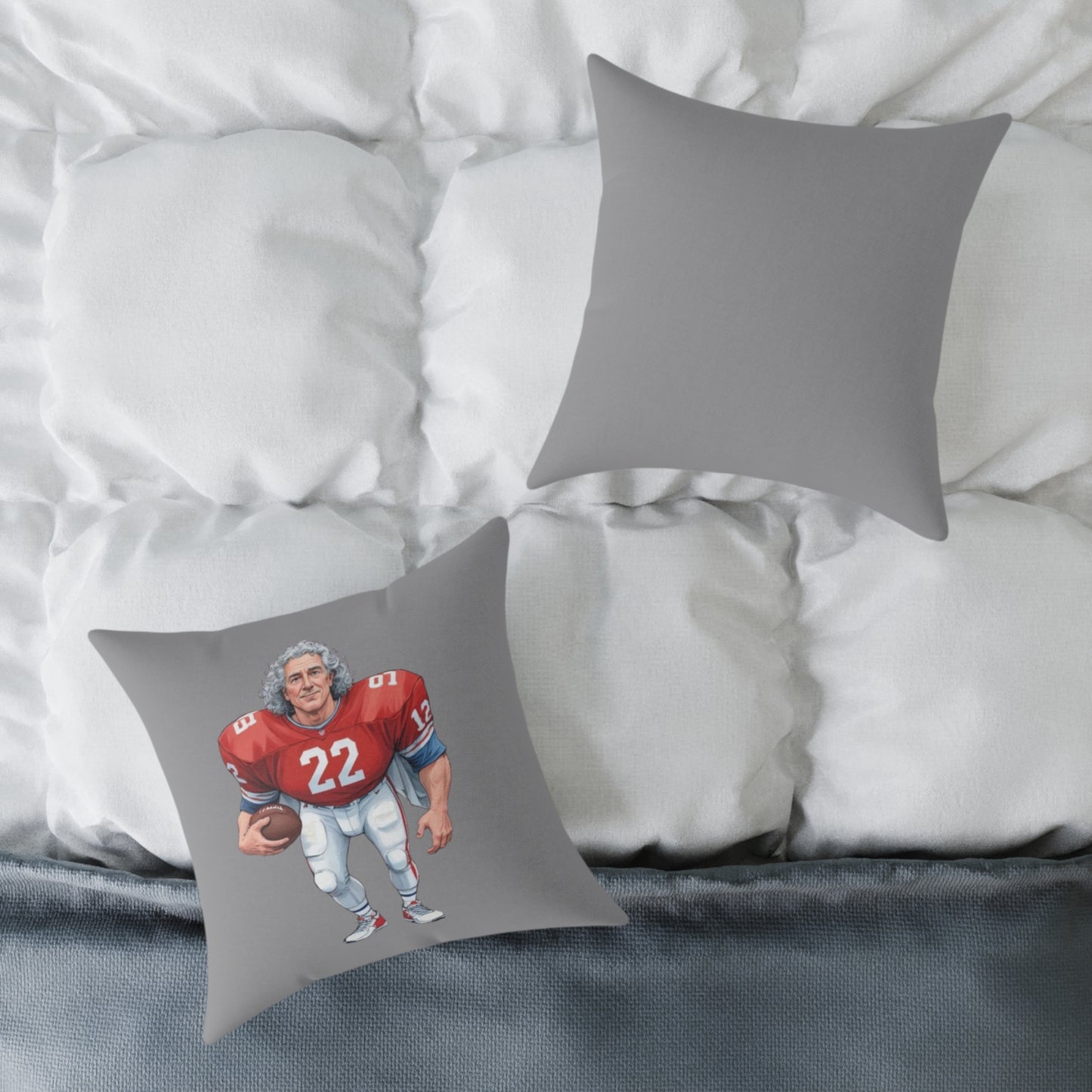 American Football Square Poly Canvas Pillow