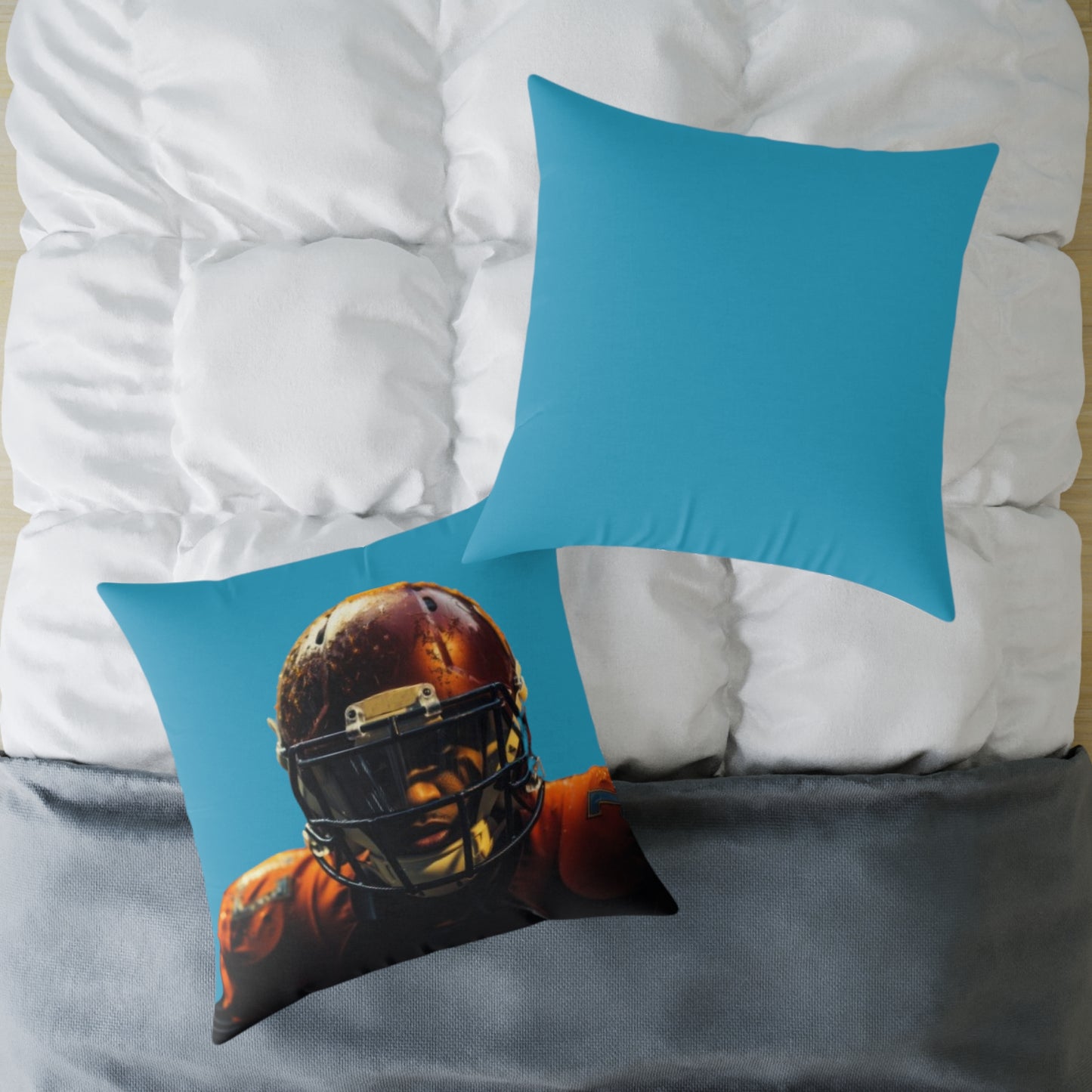 American Football Square Poly Canvas Pillow