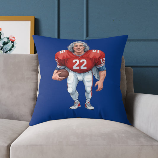American Football Square Poly Canvas Pillow