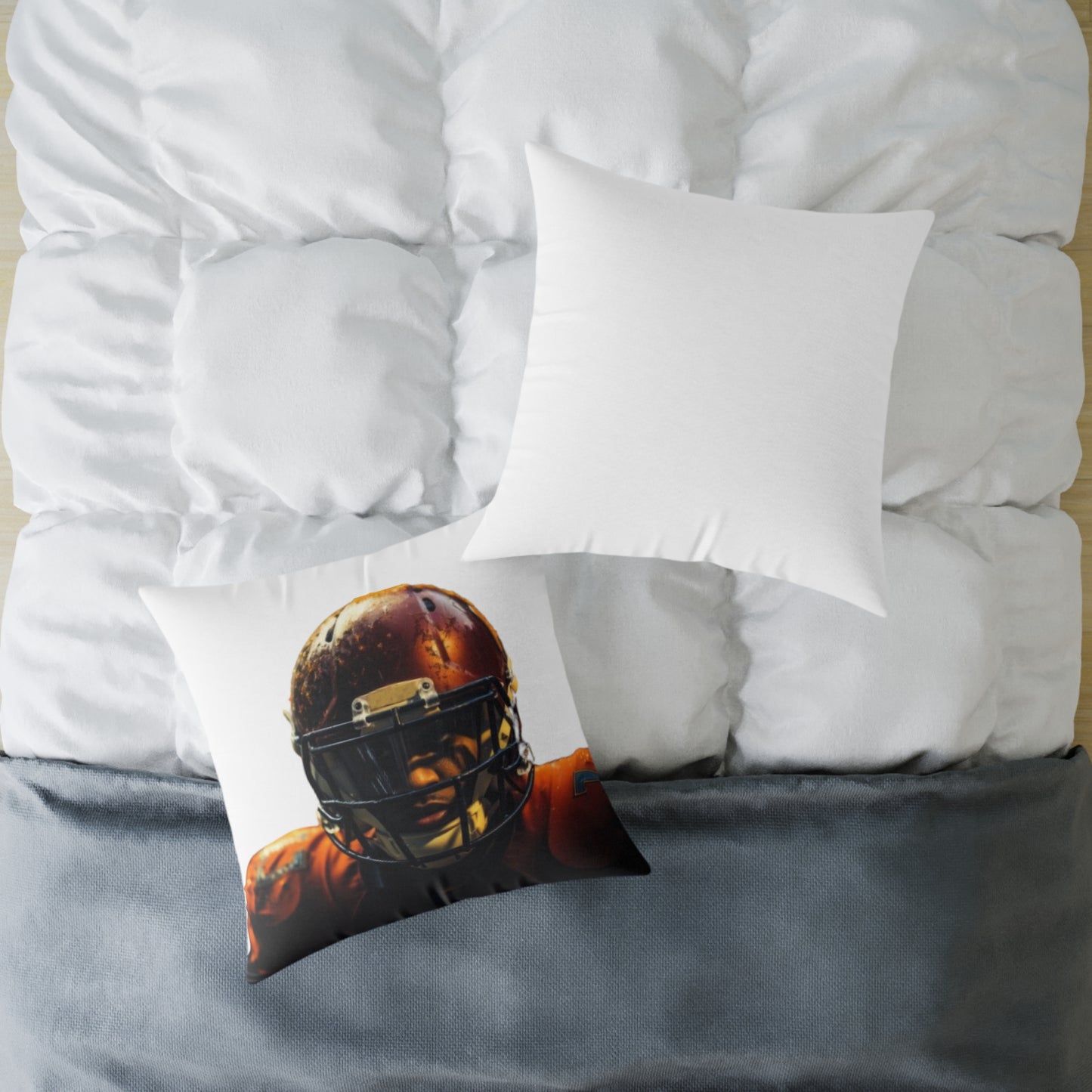 American Football Square Poly Canvas Pillow