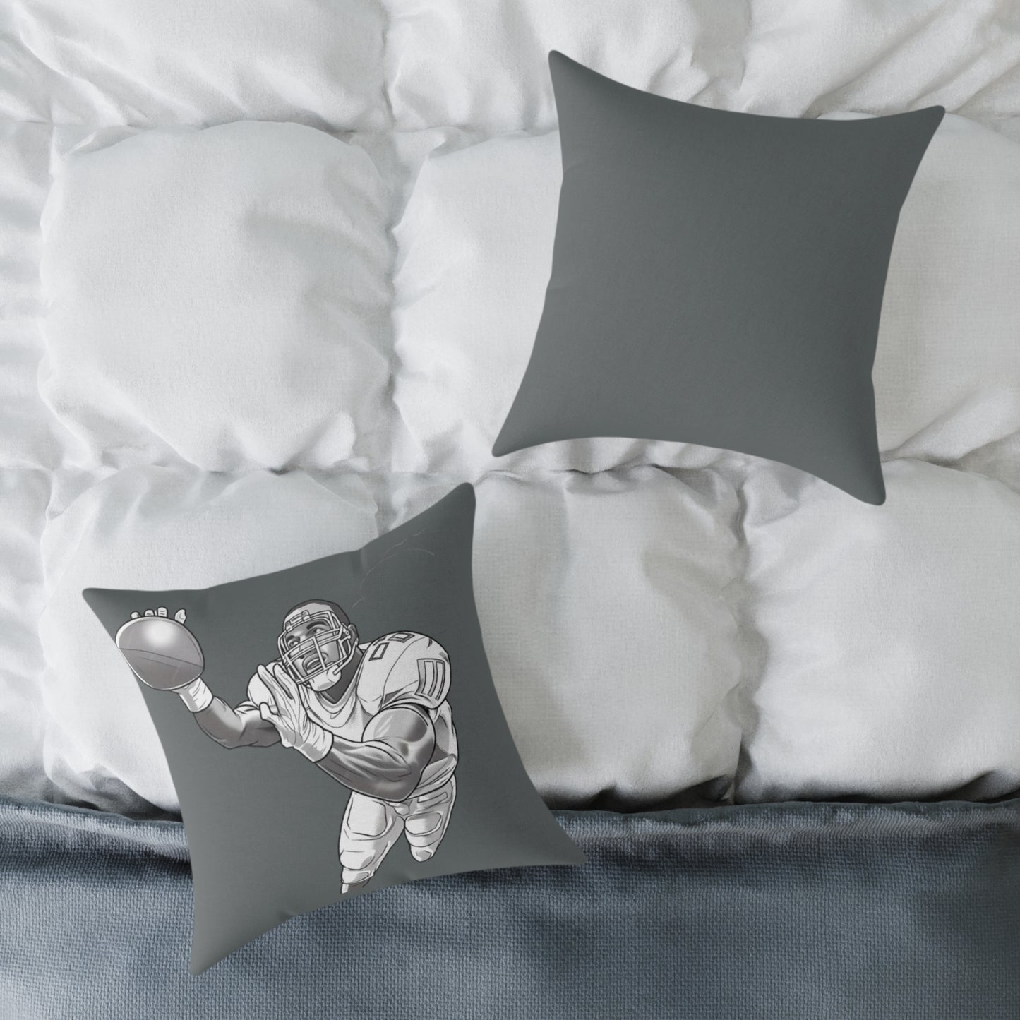 American Football Square Poly Canvas Pillow