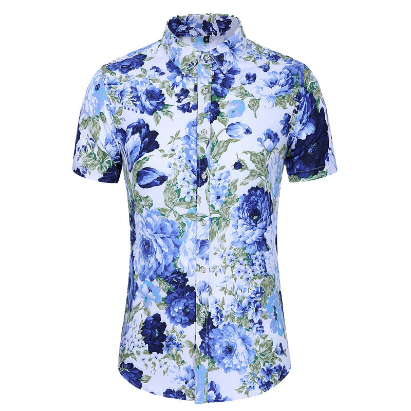 Men's Short-sleeved Printed Shirt Fashion