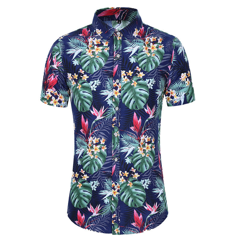 Men's Short-sleeved Printed Shirt Fashion