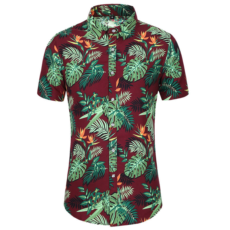 Men's Short-sleeved Printed Shirt Fashion
