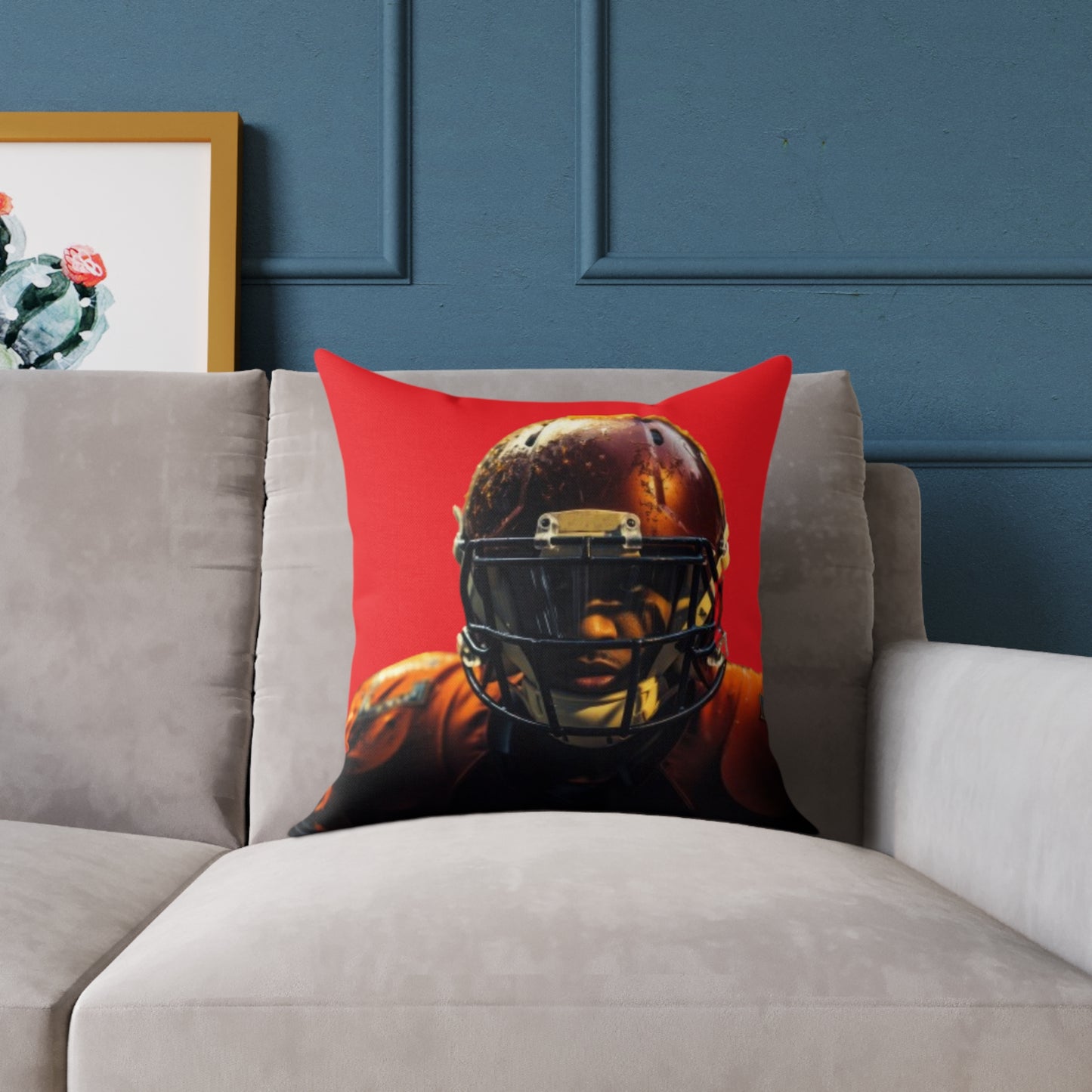 American Football Square Poly Canvas Pillow