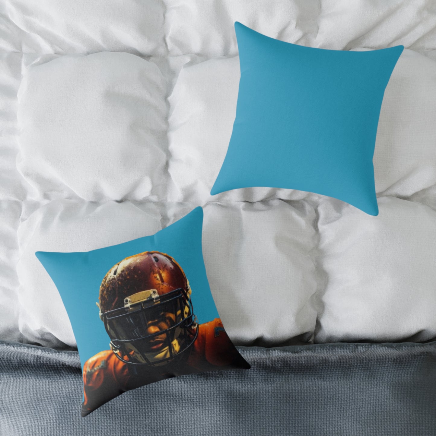 American Football Square Poly Canvas Pillow