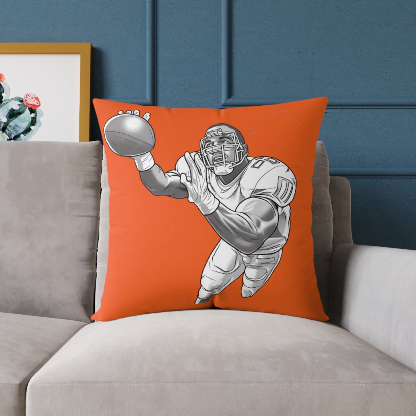 American Football Square Poly Canvas Pillow