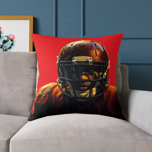 American Football Square Poly Canvas Pillow