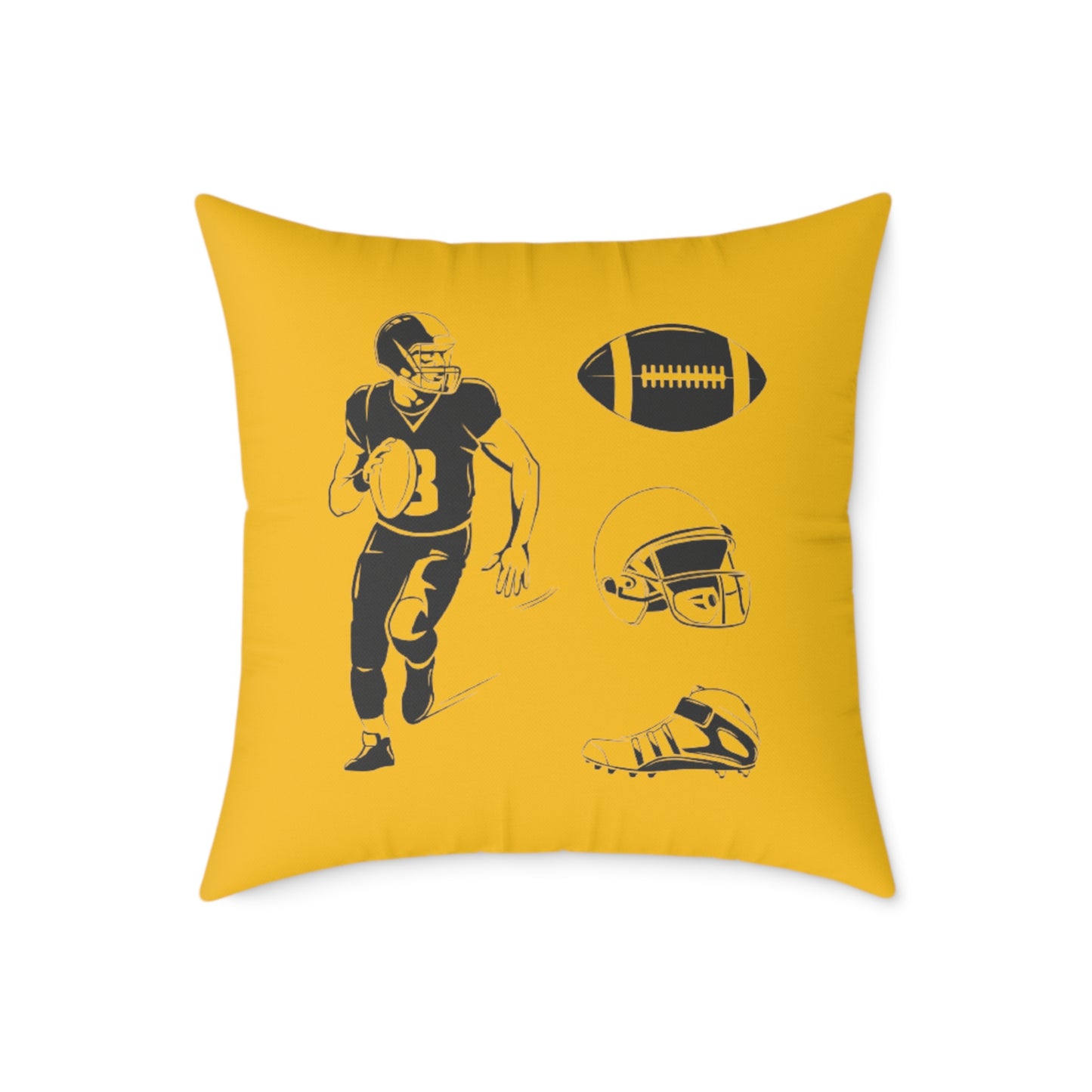 American Football Square Poly Canvas Pillow