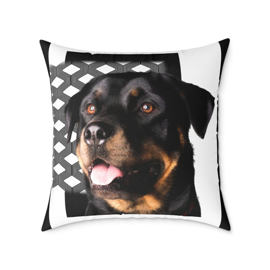 Rottweiller Square Poly Canvas Pillow