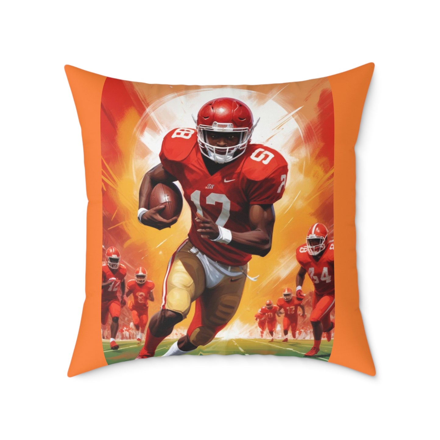 American Football Square Poly Canvas Pillow
