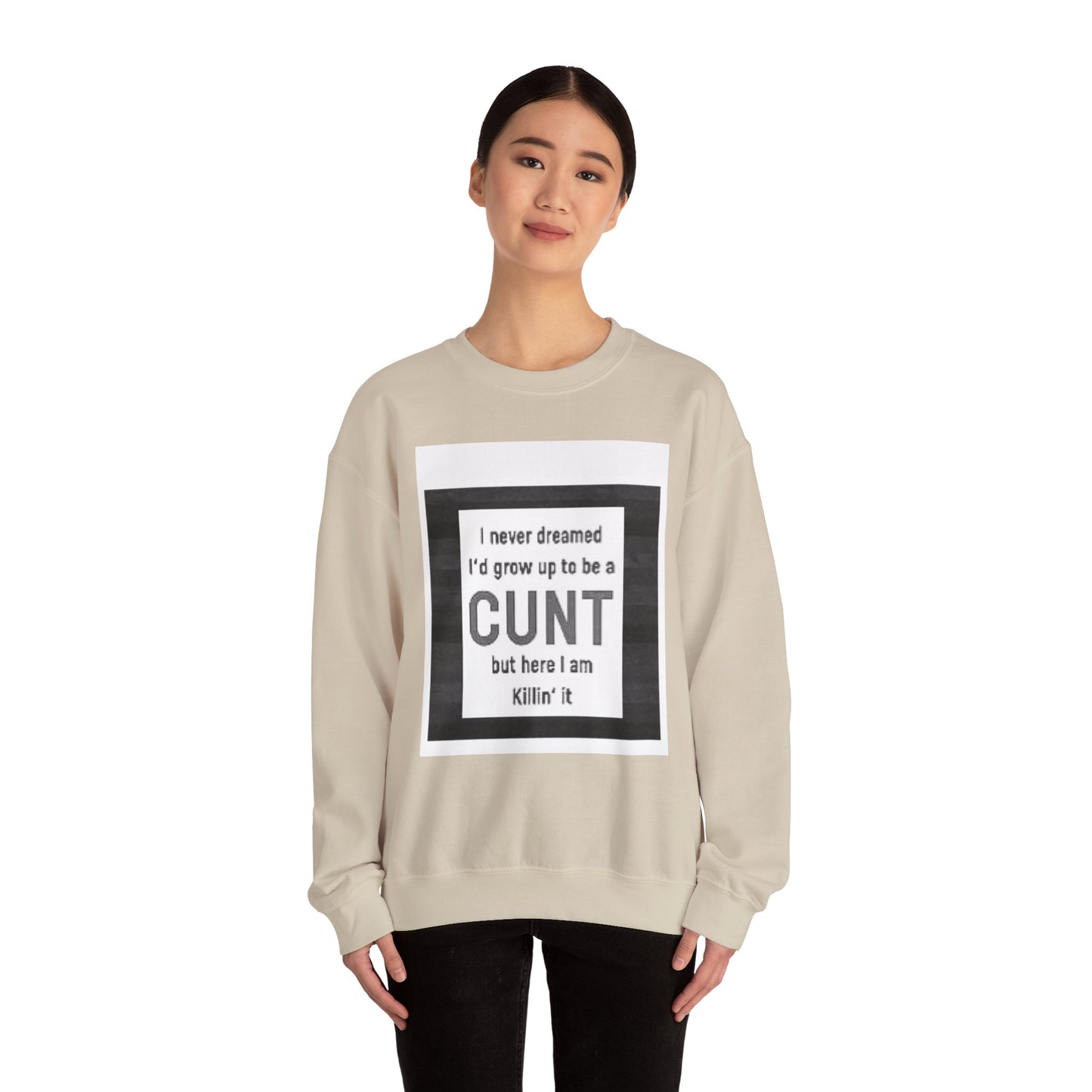 Offensive Funny Silly  Rude Quote Slogan Unisex Heavy Blend™ Crewneck Sweatshirt