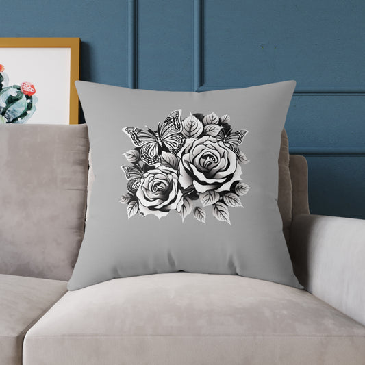 Butterfly Square Poly Canvas Pillow