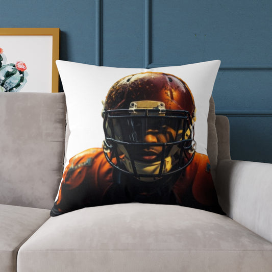 American Football Square Poly Canvas Pillow