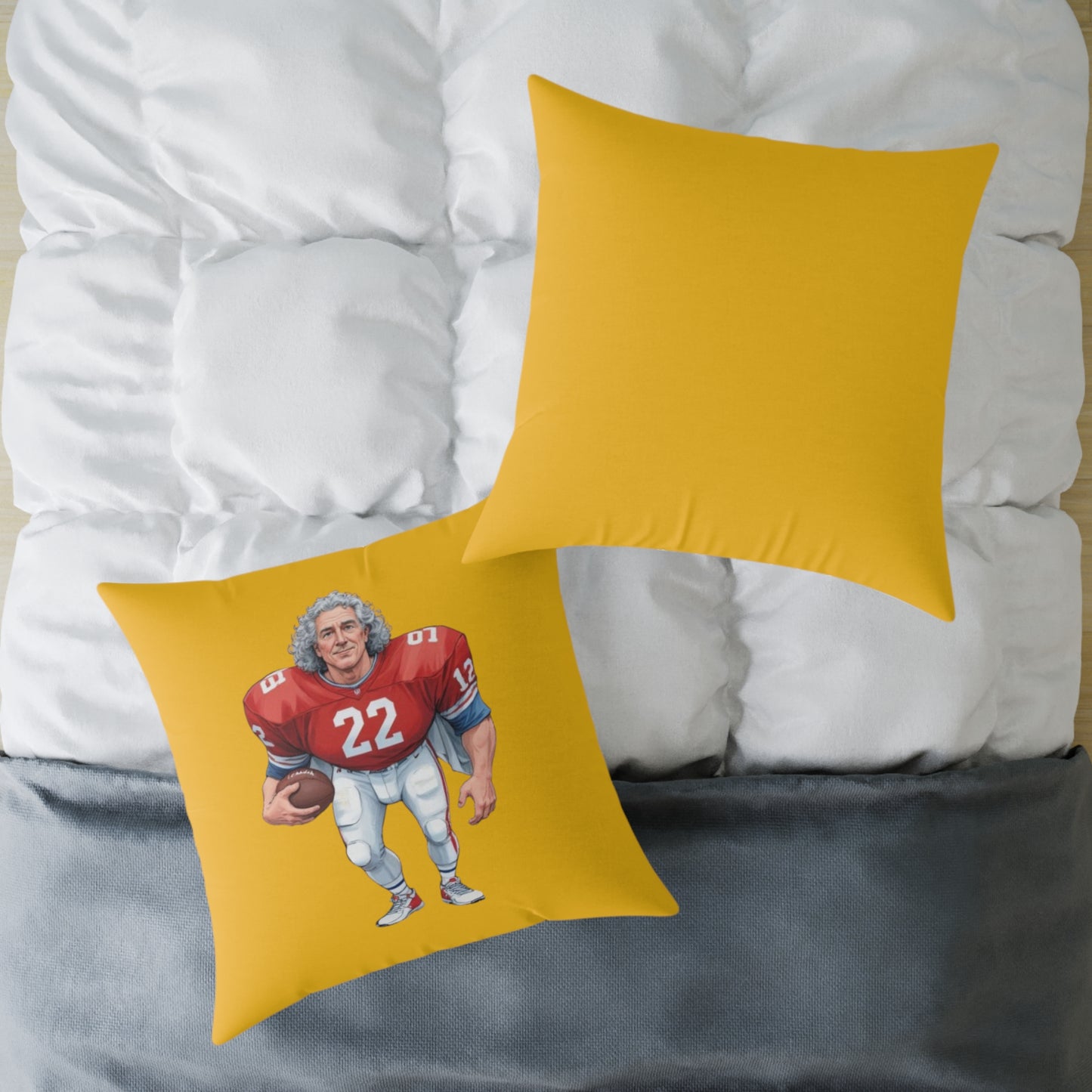 American Football Square Poly Canvas Pillow