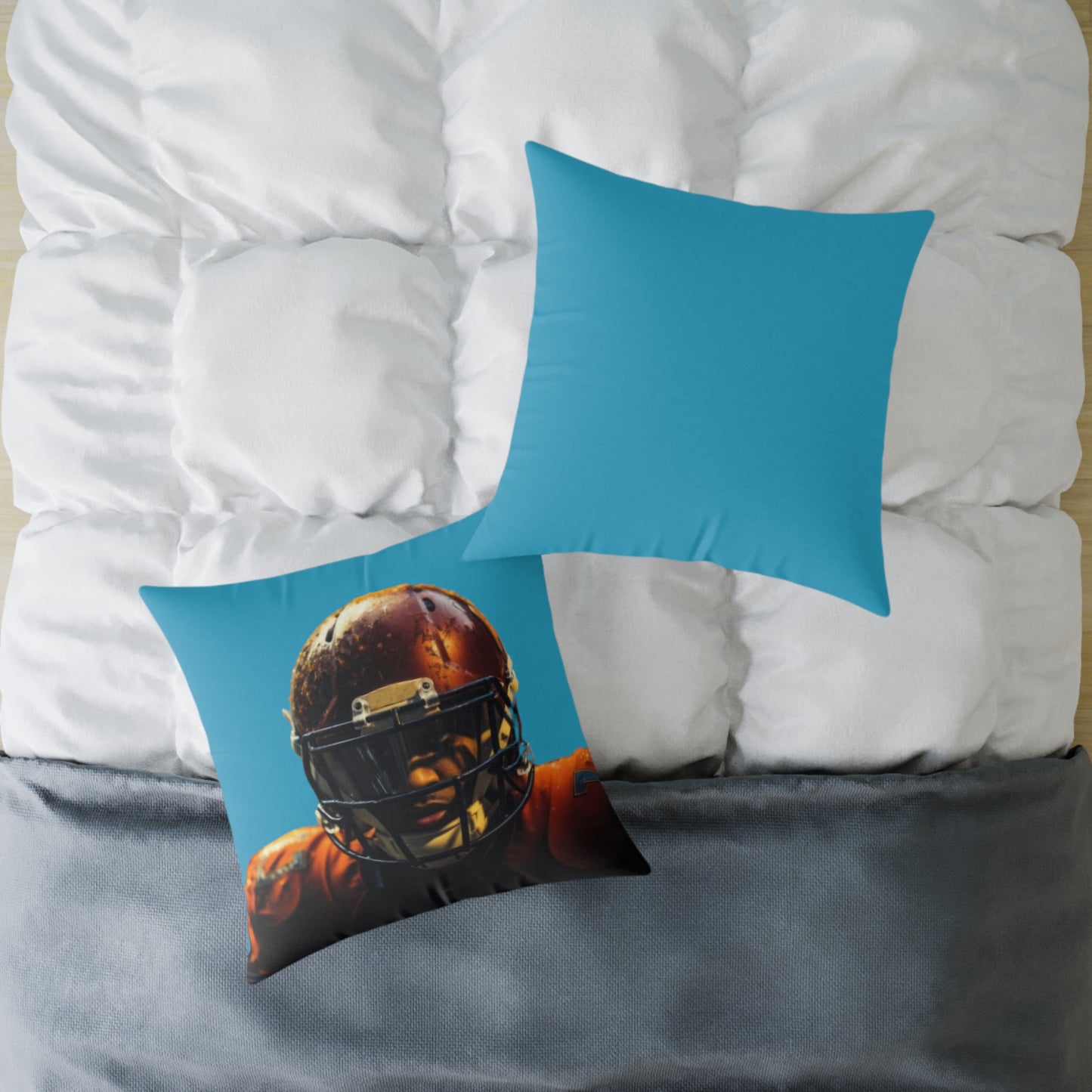 American Football Square Poly Canvas Pillow