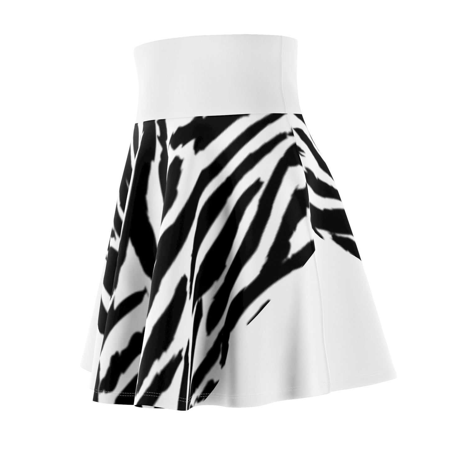 Zebra Print Women's Skater Skirt - Boho Chic Style for Spring & Summer