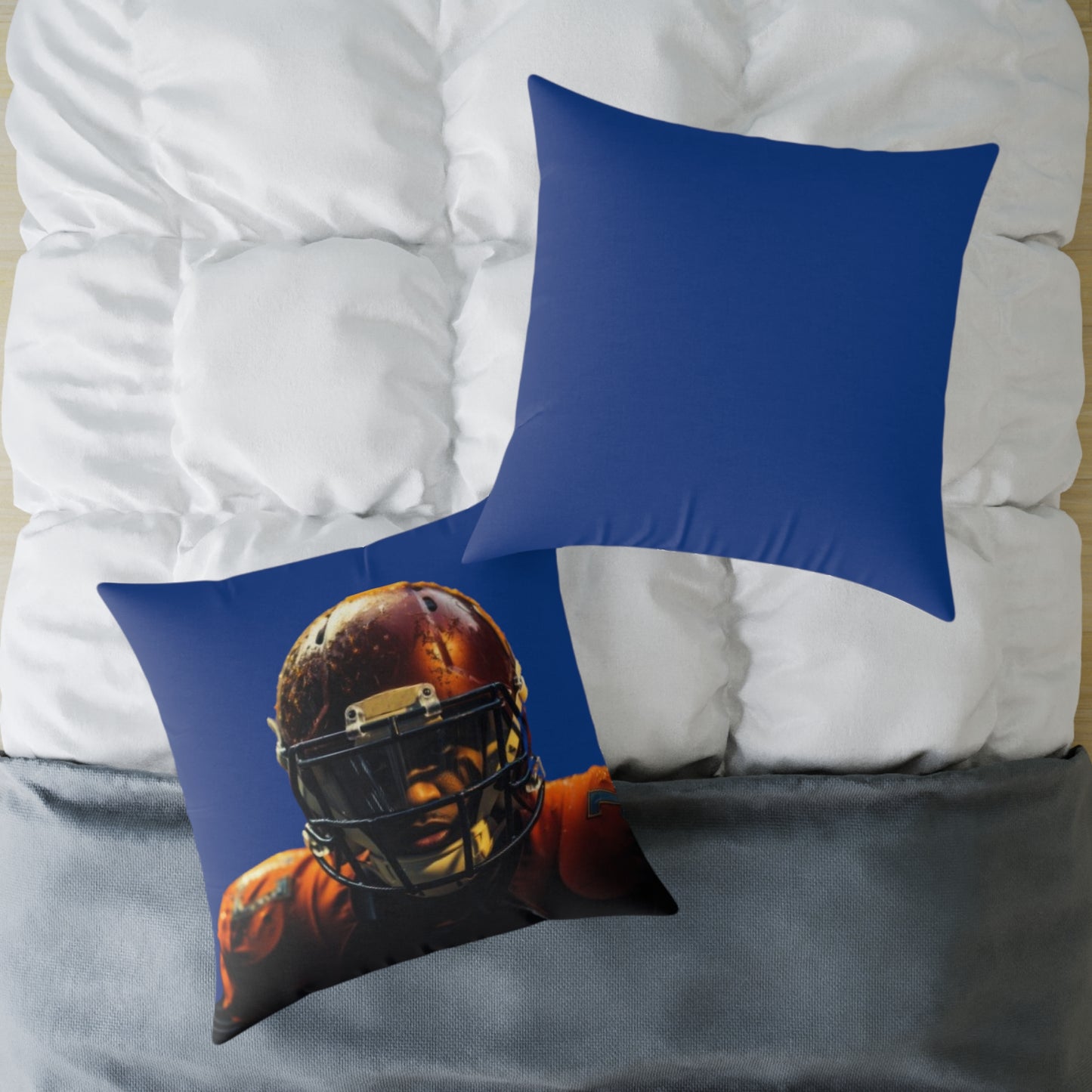 American Football Square Poly Canvas Pillow