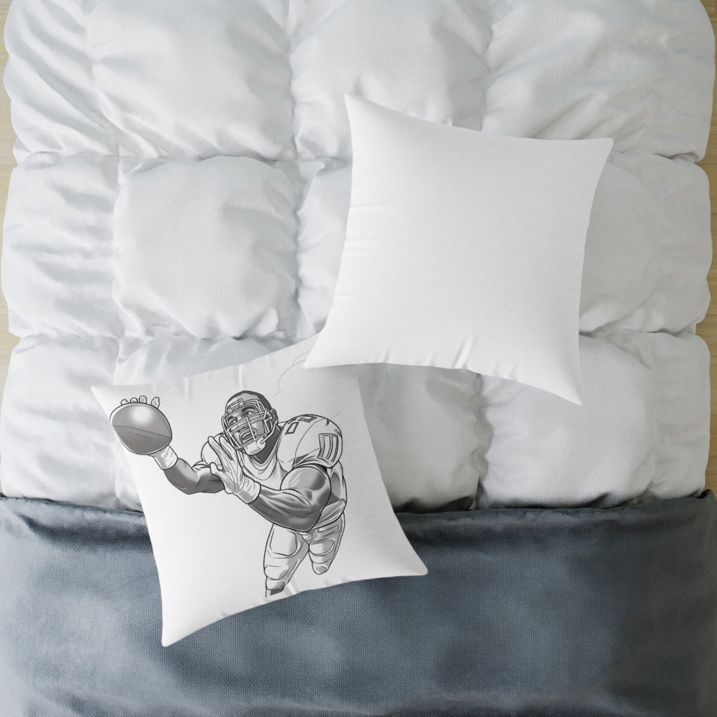 American Football Square Poly Canvas Pillow