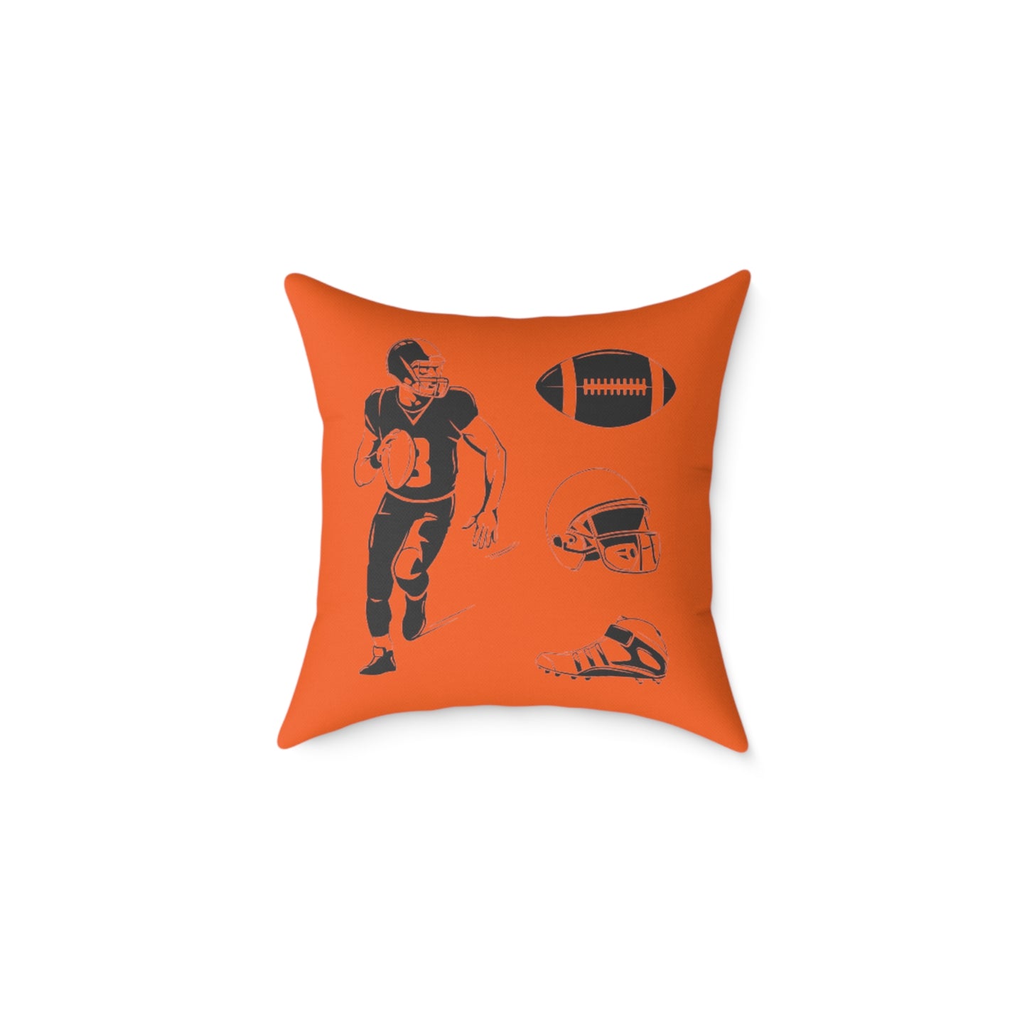 American Football Square Poly Canvas Pillow