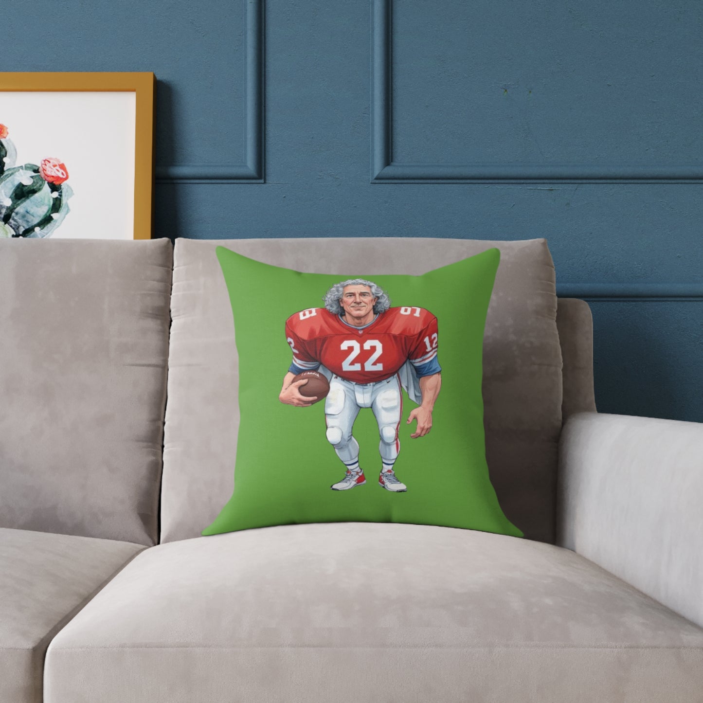 American Football Square Poly Canvas Pillow