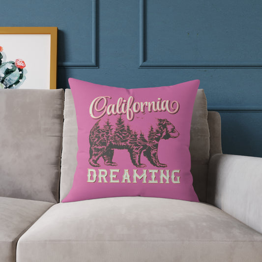 California Dreaming Square Poly Canvas Pillow