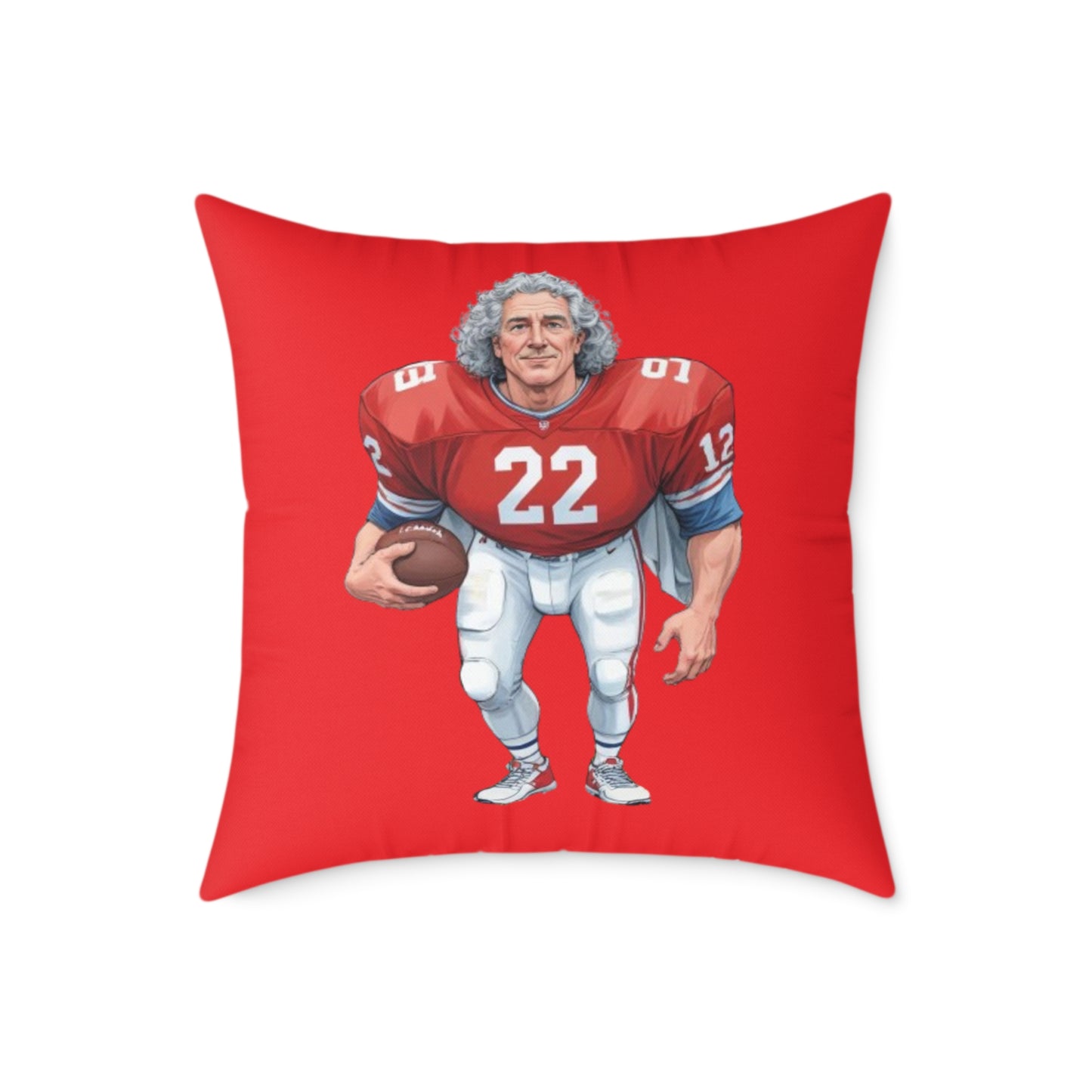 American Football Square Poly Canvas Pillow
