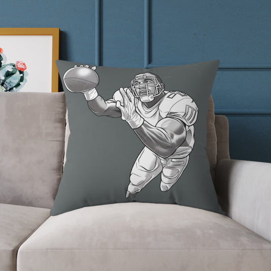 American Football Square Poly Canvas Pillow