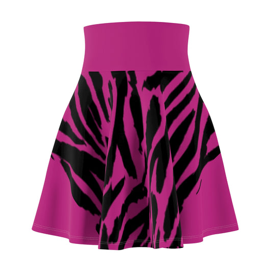 Zebra Print Women's Skater Skirt - Boho Chic Style for Spring & Summer