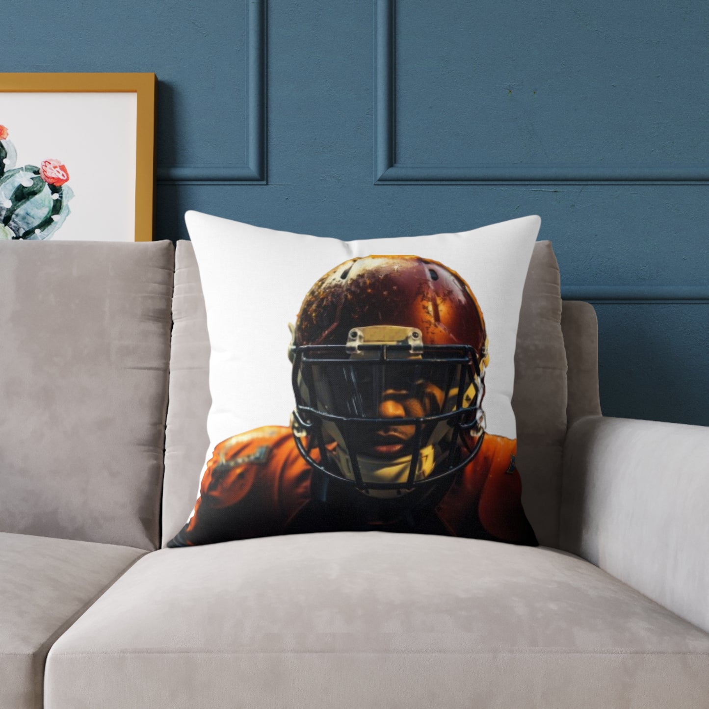 American Football Square Poly Canvas Pillow