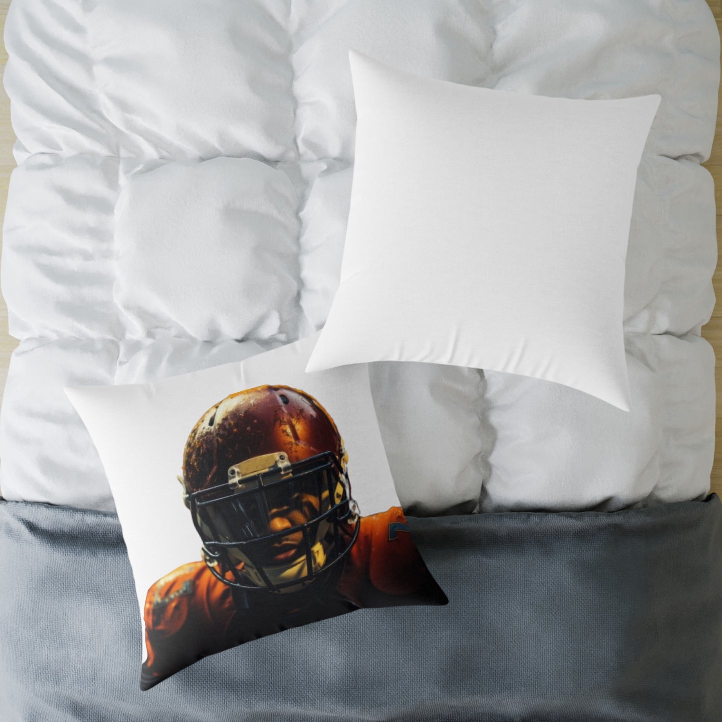 American Football Square Poly Canvas Pillow