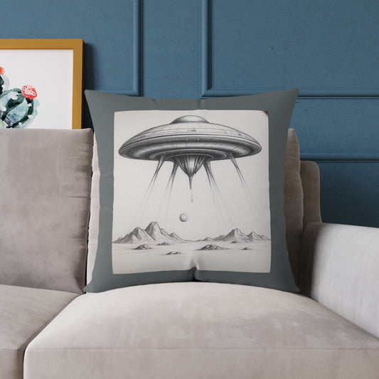 Ufo Square Poly Canvas Pillow