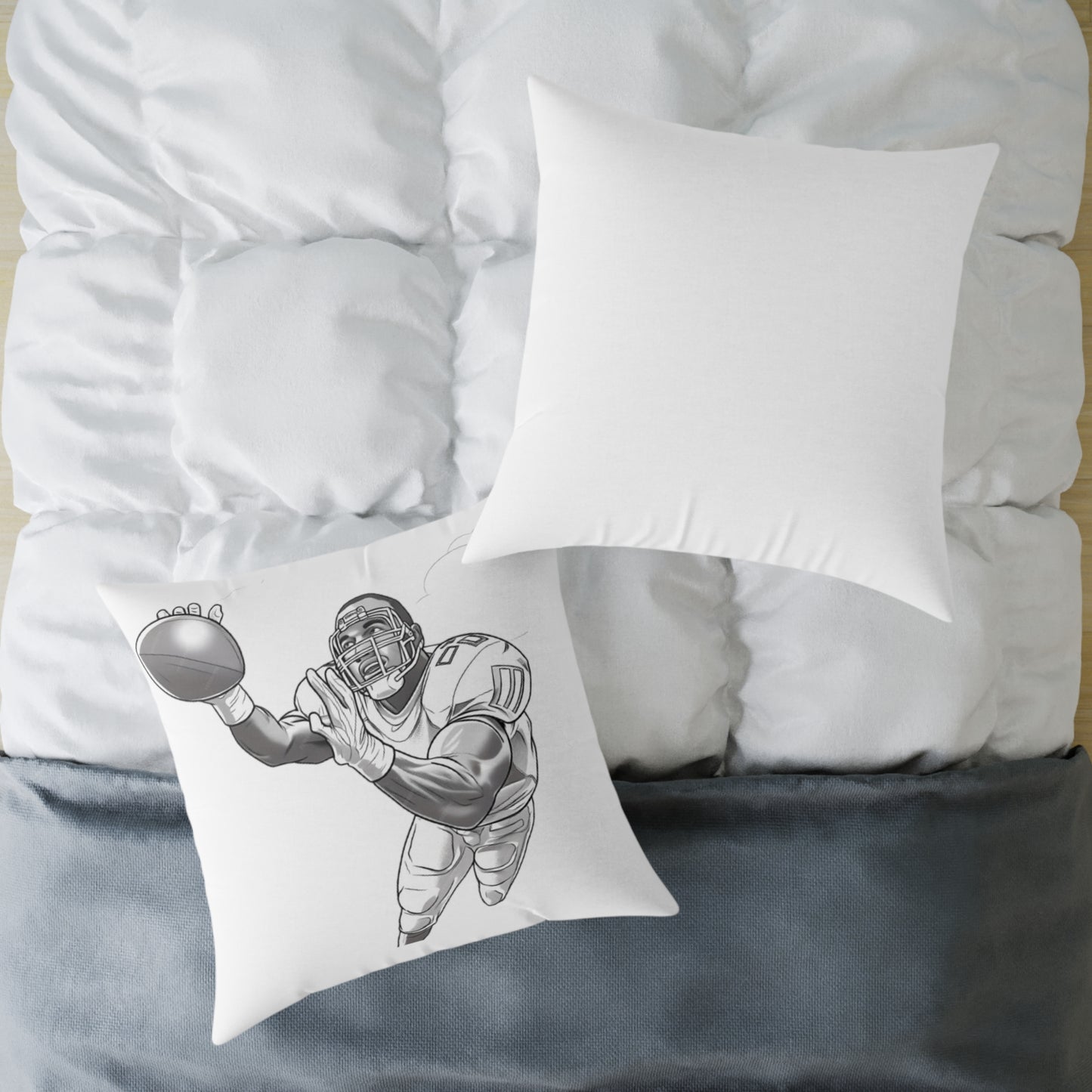 American Football Square Poly Canvas Pillow
