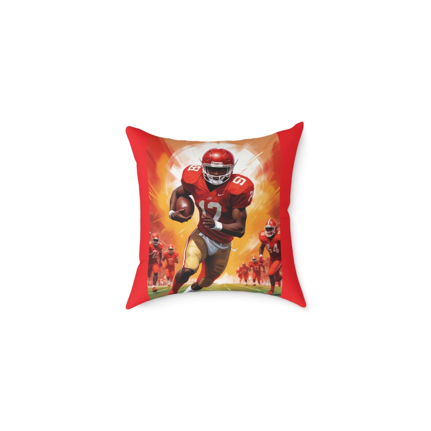 American Football Square Poly Canvas Pillow