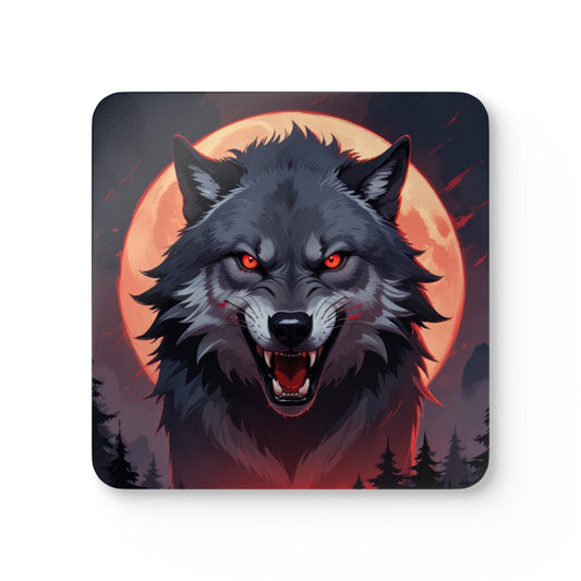 Wolf Corkwood Coaster Set