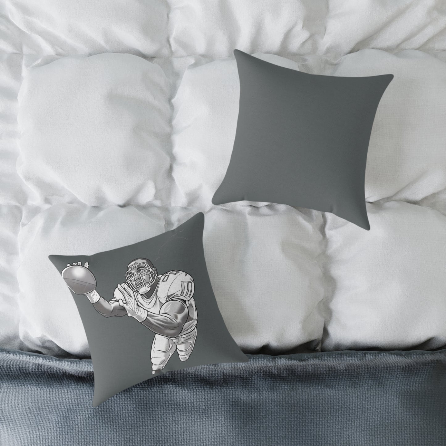 American Football Square Poly Canvas Pillow