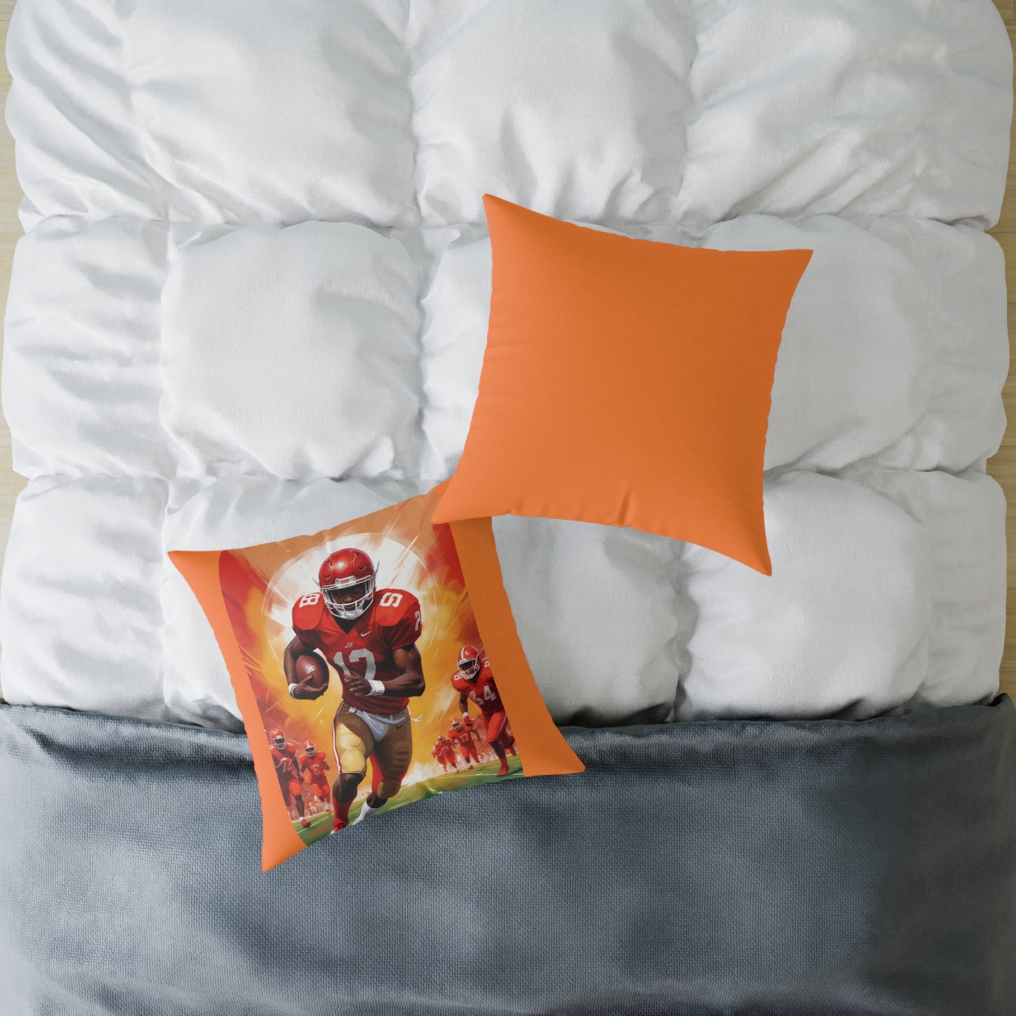 American Football Square Poly Canvas Pillow