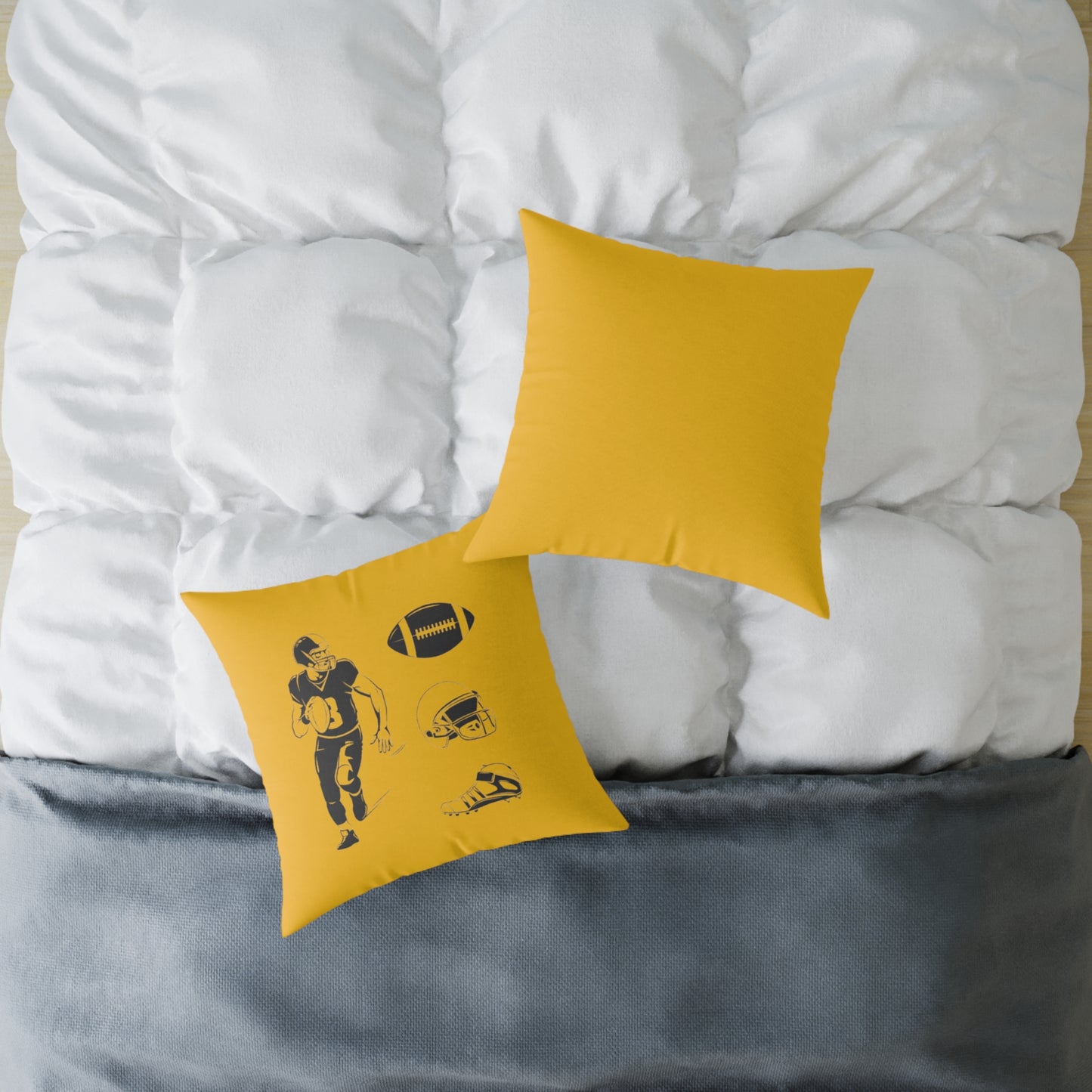 American Football Square Poly Canvas Pillow