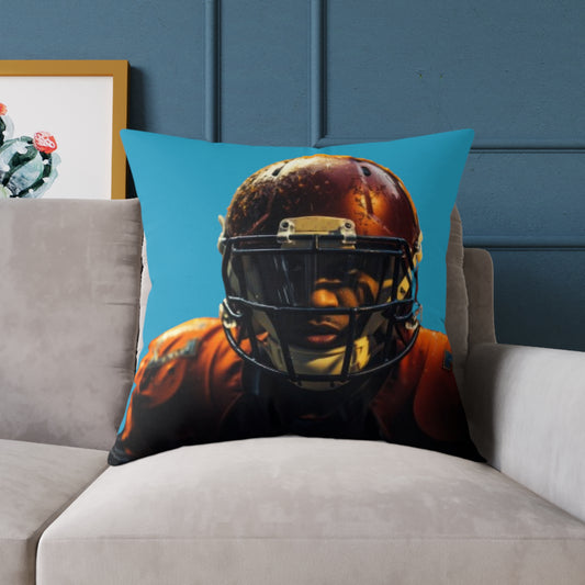American Football Square Poly Canvas Pillow