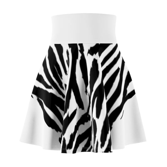 Zebra Print Women's Skater Skirt - Boho Chic Style for Spring & Summer