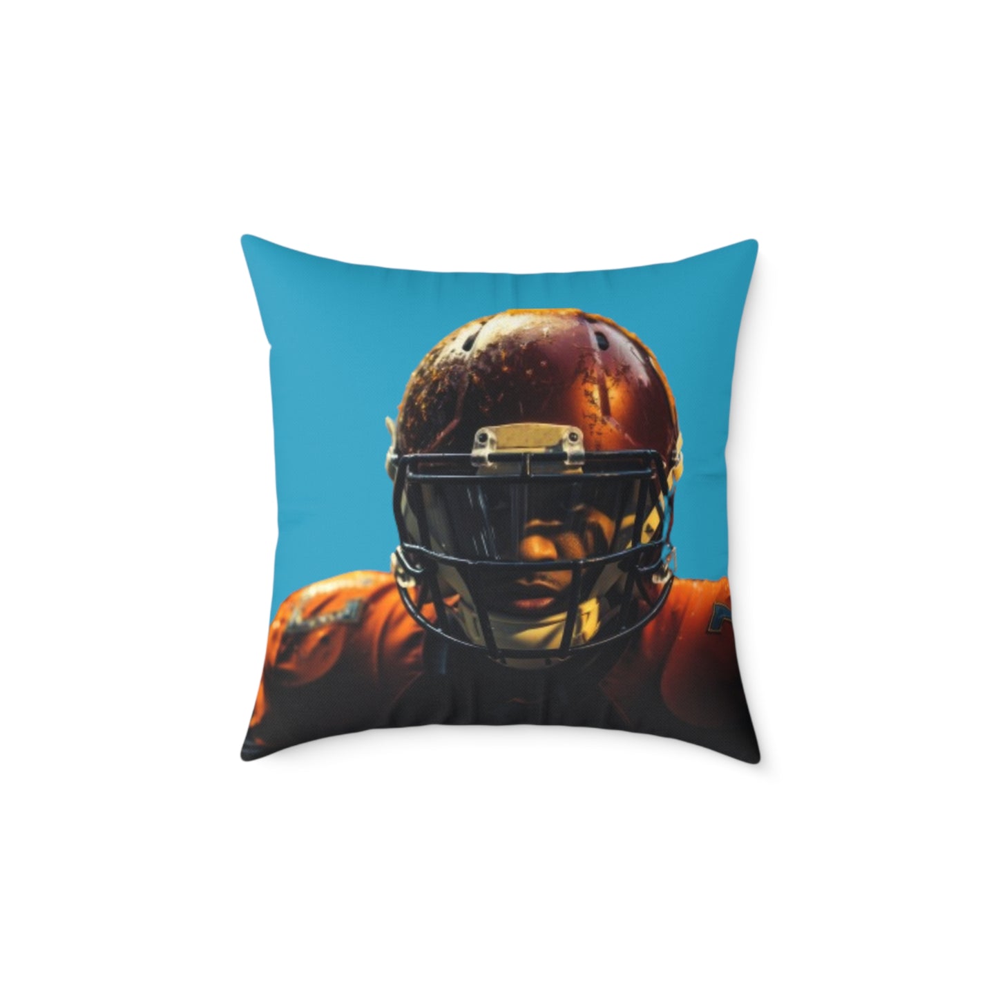 American Football Square Poly Canvas Pillow