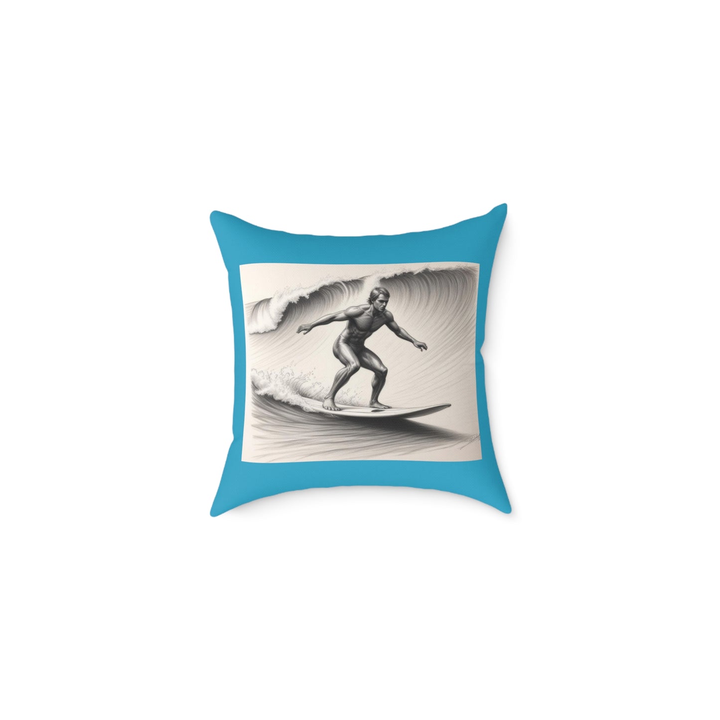 Surfing Square Poly Canvas Pillow