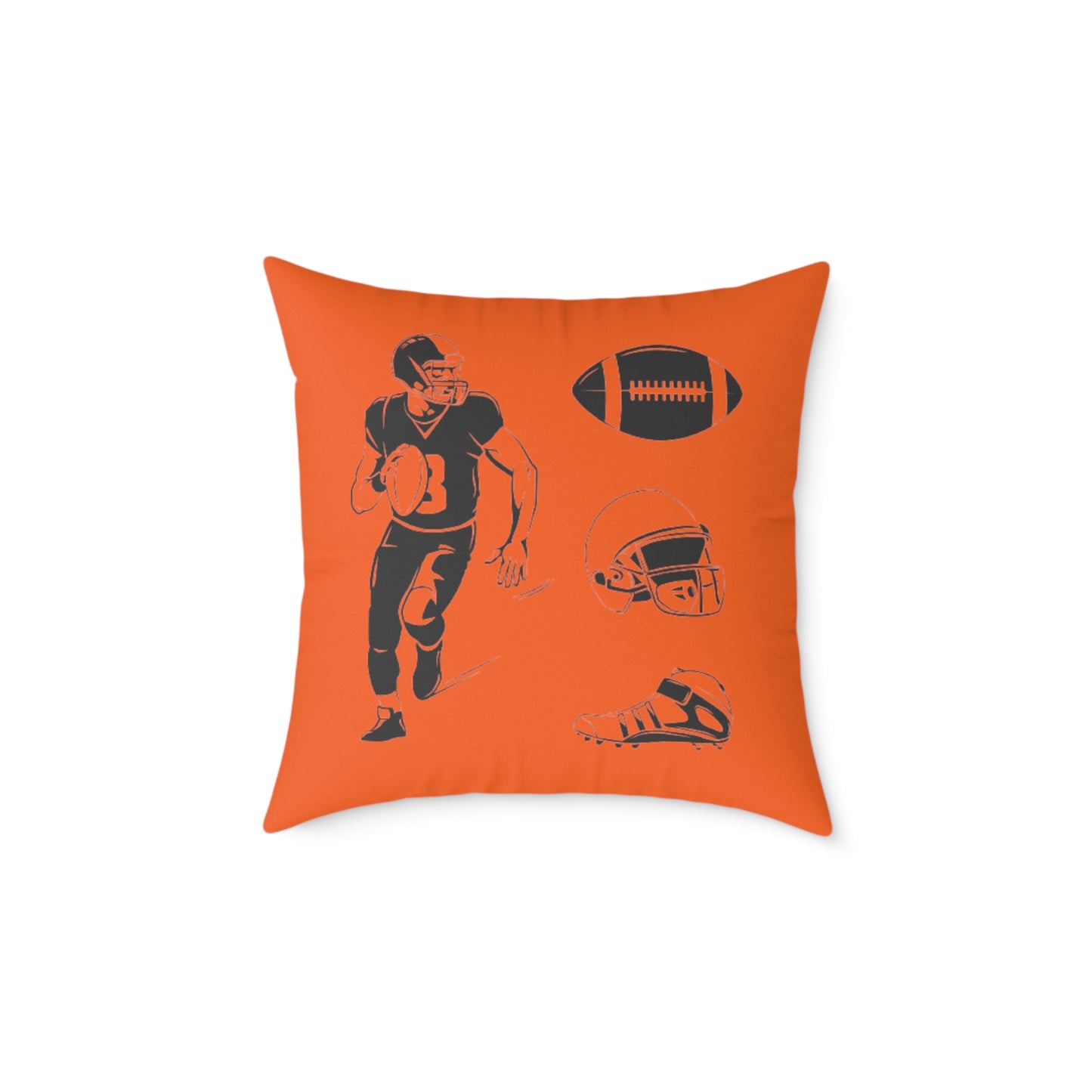 American Football Square Poly Canvas Pillow