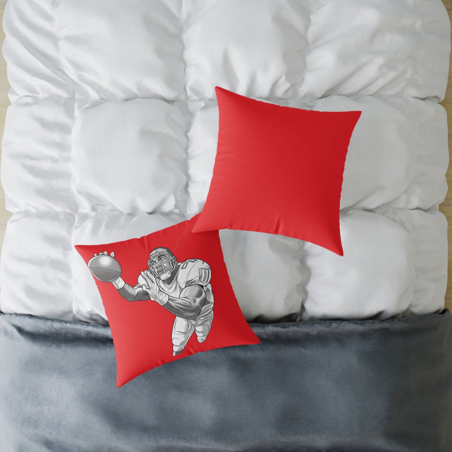 American Football Square Poly Canvas Pillow