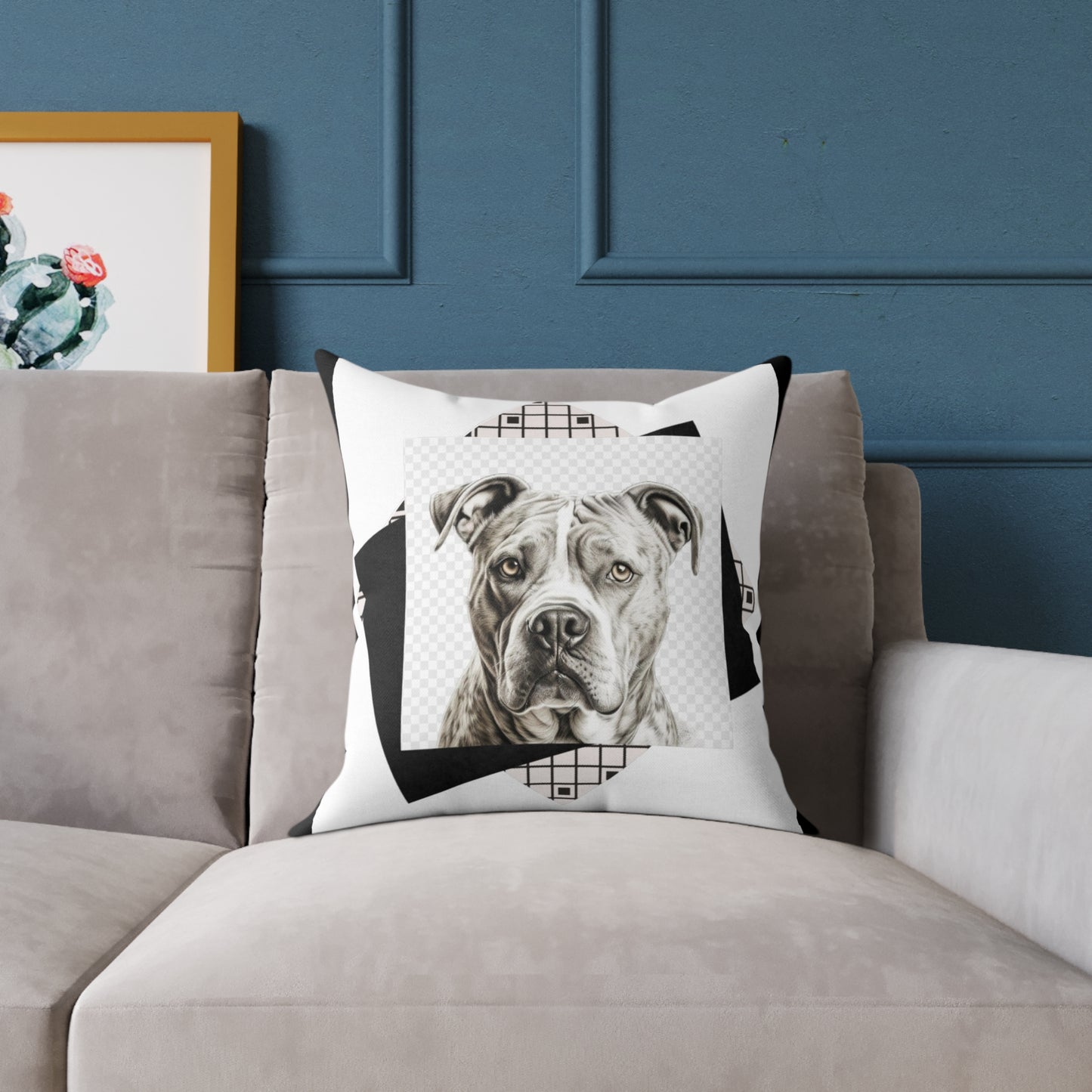 American Pitbull Square Poly Canvas Pillow