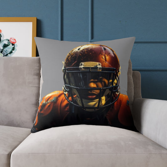 American Football Square Poly Canvas Pillow
