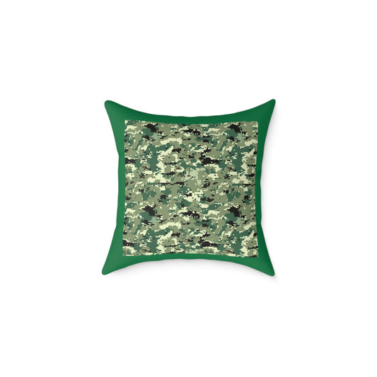 Army Square Poly Canvas Pillow