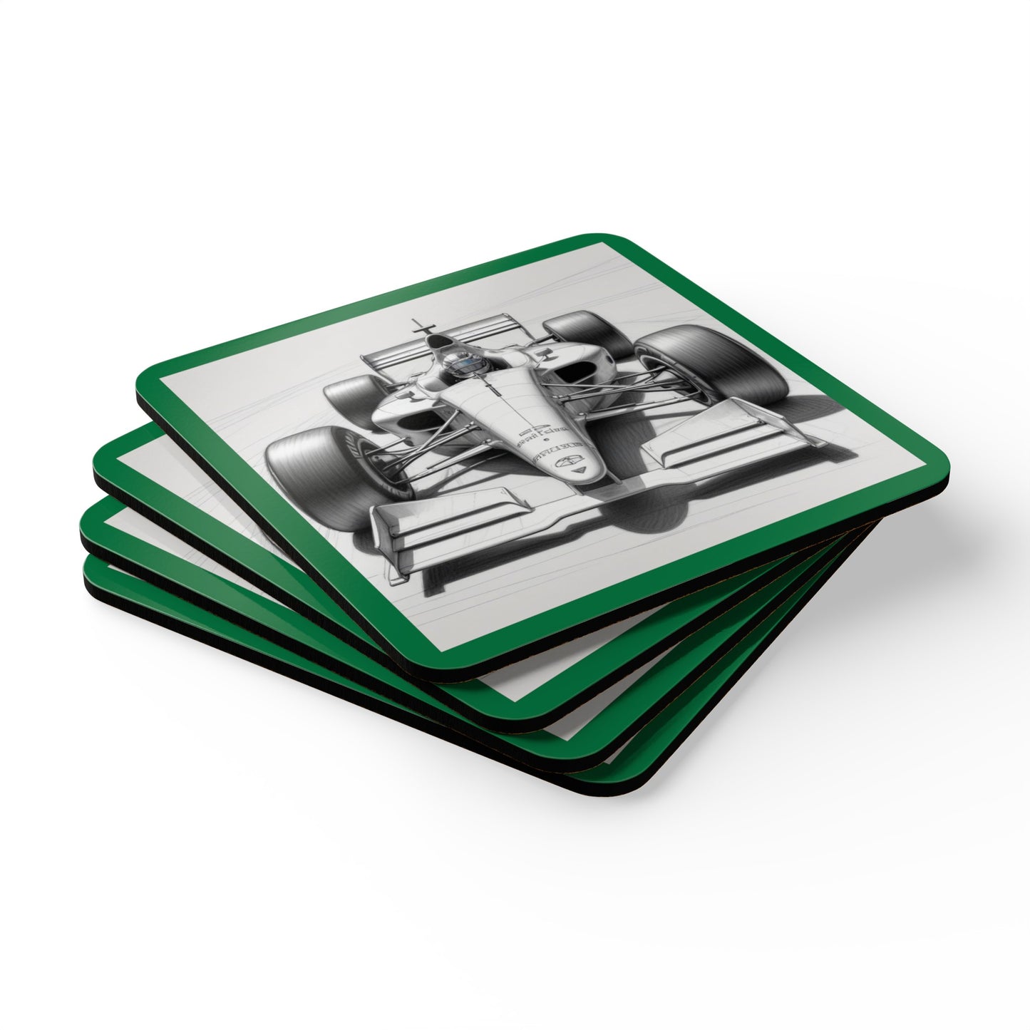 Racing Car  Corkwood Coaster Set