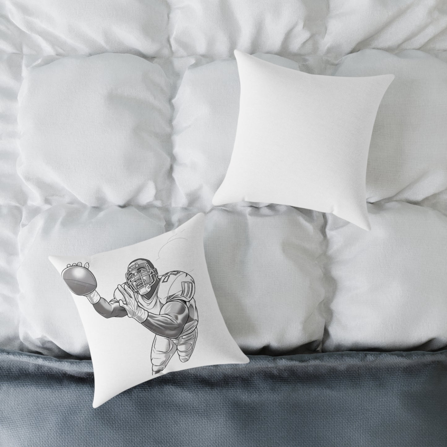 American Football Square Poly Canvas Pillow